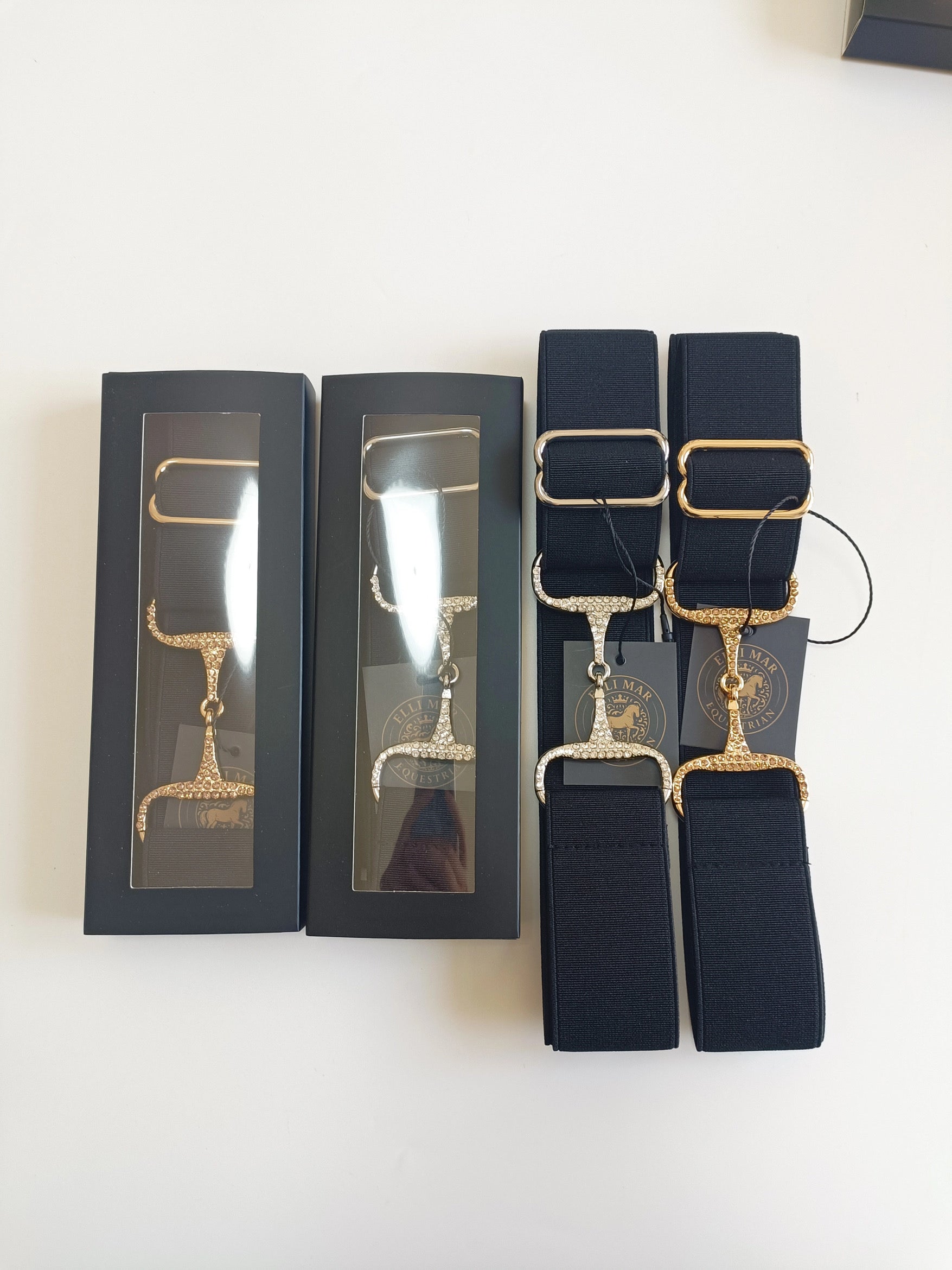 ElliMar – Elastyczny pasek do spodni z motywem wędzidła z diamencikami