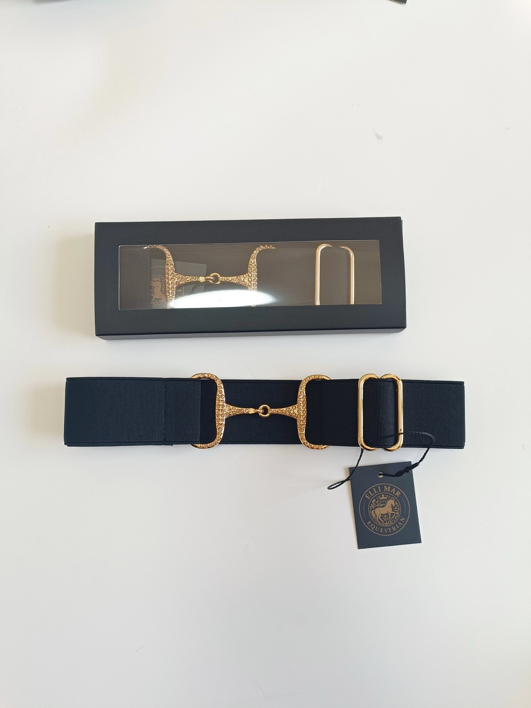 ElliMar – Elastyczny pasek do spodni z motywem wędzidła z diamencikami