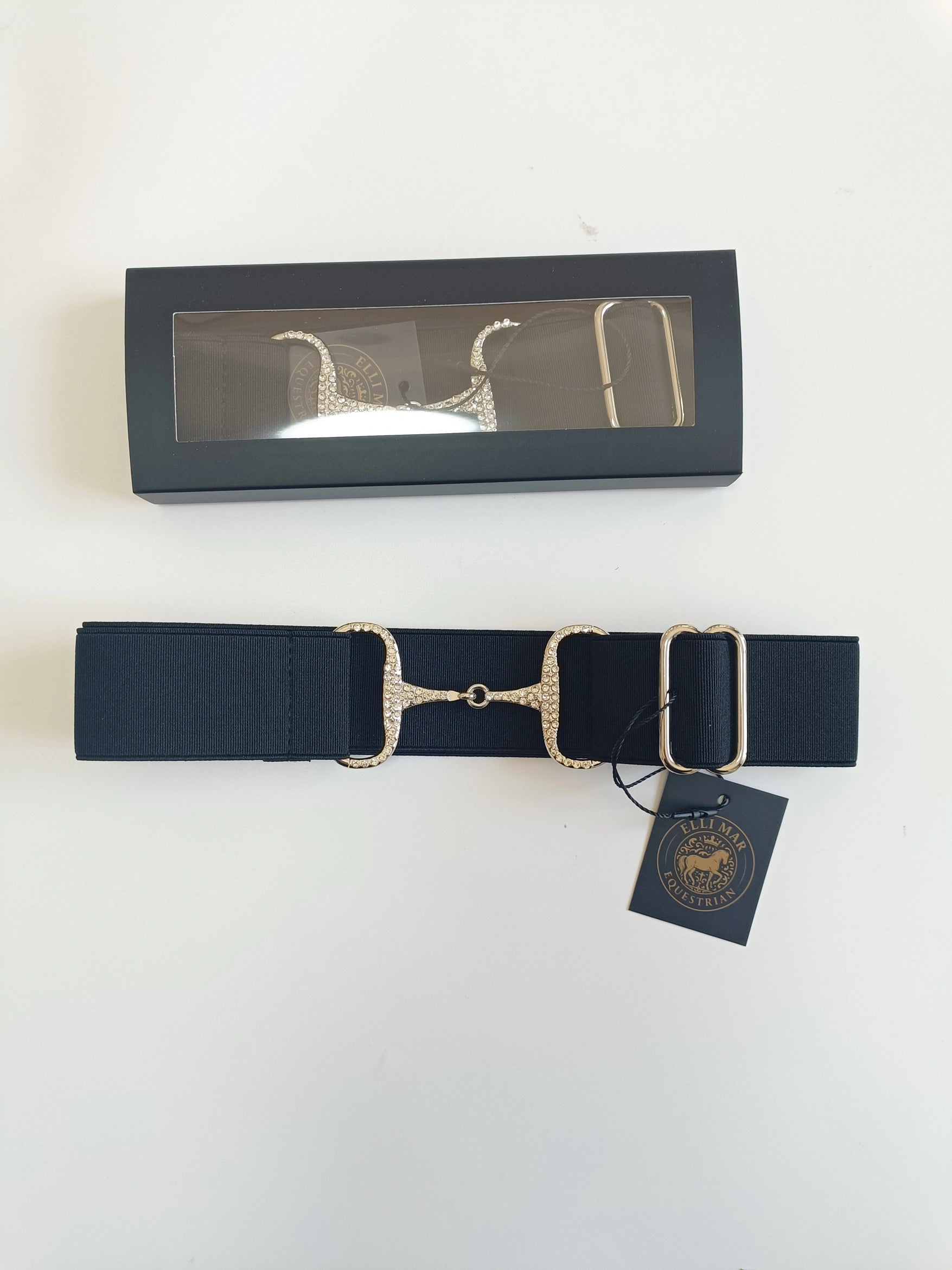 ElliMar – Elastyczny pasek do spodni z motywem wędzidła z diamencikami